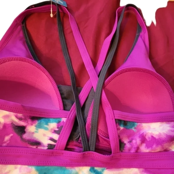 NWT Free Country TikiTieDye Sporty Tankini Small berry and slate colors - Picture 13 of 15